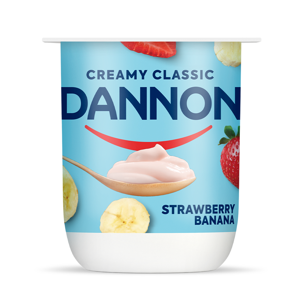 Creamy Classic Strawberry Banana Yogurt Dannon Yogurt