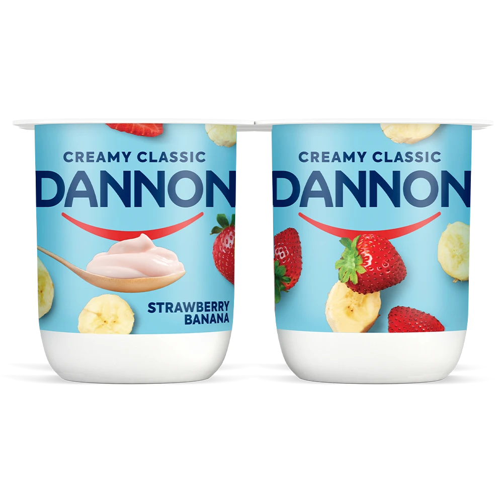 Creamy Classic Strawberry Banana Yogurt Dannon Yogurt