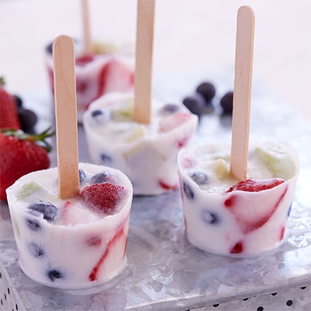 Fruity Yogurt Pops Dannon Yogurt Recipe