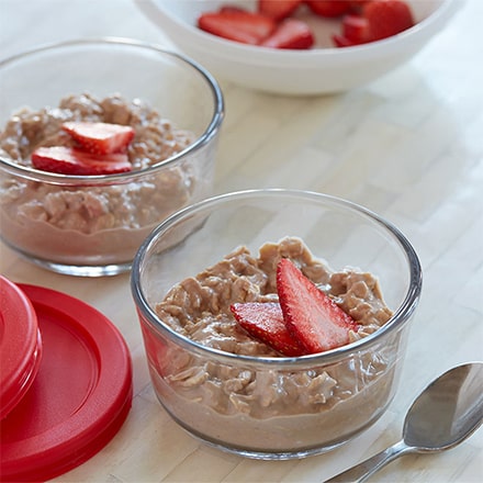 Overnight PB & Chocolate Oatmeal Dannon Yogurt Recipe